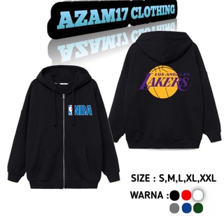 เสื้อแจ็กเก็ต มีฮู้ด มีซิป ลาย NBA LA LA LAKERS LOS ANGLES LAKERS BASKETBALL ~AZAM17 สําหรับผู้ใหญ่