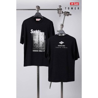 Sudd® เสื้อยืดโอเวอร์ไซส์ รุ่น Tower สีท็อปดำ