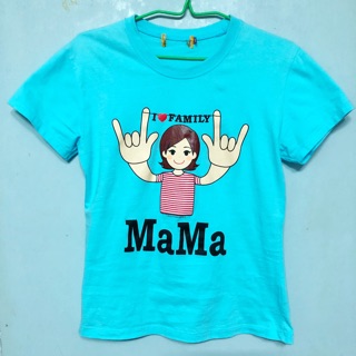 เสื้อยืด แขนสั้น สกรีนลาย I love family MaMa เสื้อน่ารัก สำหรับคนรักครอบครัว