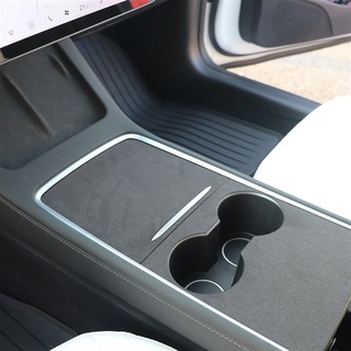 Tesla อุปกรณ์เสริมFor Tesla Model 3 &amp;am; Y 2021 2022 Center Console atch Trim Decor Sticker China Made Alcantara Gray/Re