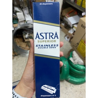 ใบมีดโกน สแตนเลส 2คม ASTRA 100ใบ(ของแท้รัสเซีย)