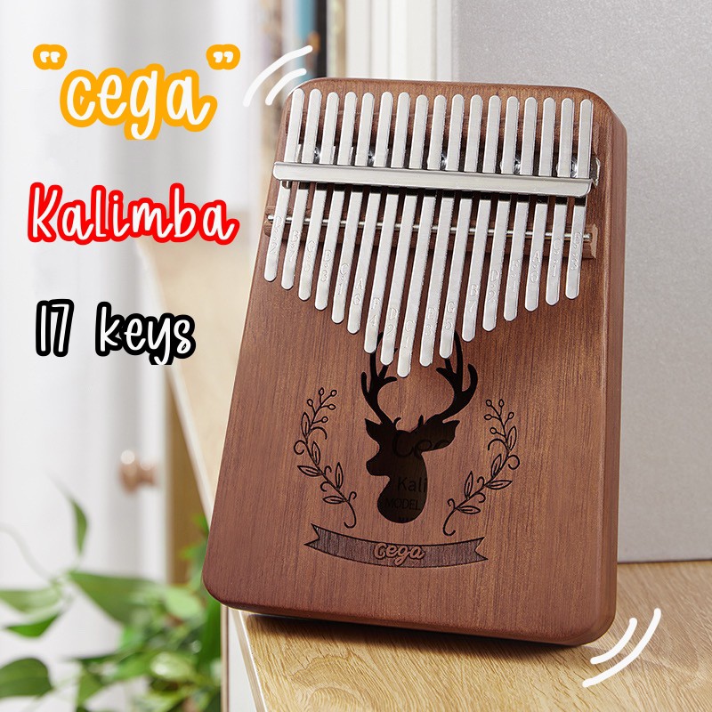 Cega Kalimba 17 keys Thumb Piano ไม้มะฮอกกานี (ลายกวาง) + อุปกรณ์เสริม