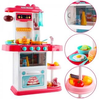 pingtoysชุดโต๊ะครัวน้ำไหล เตามีควัน spraying kitchen