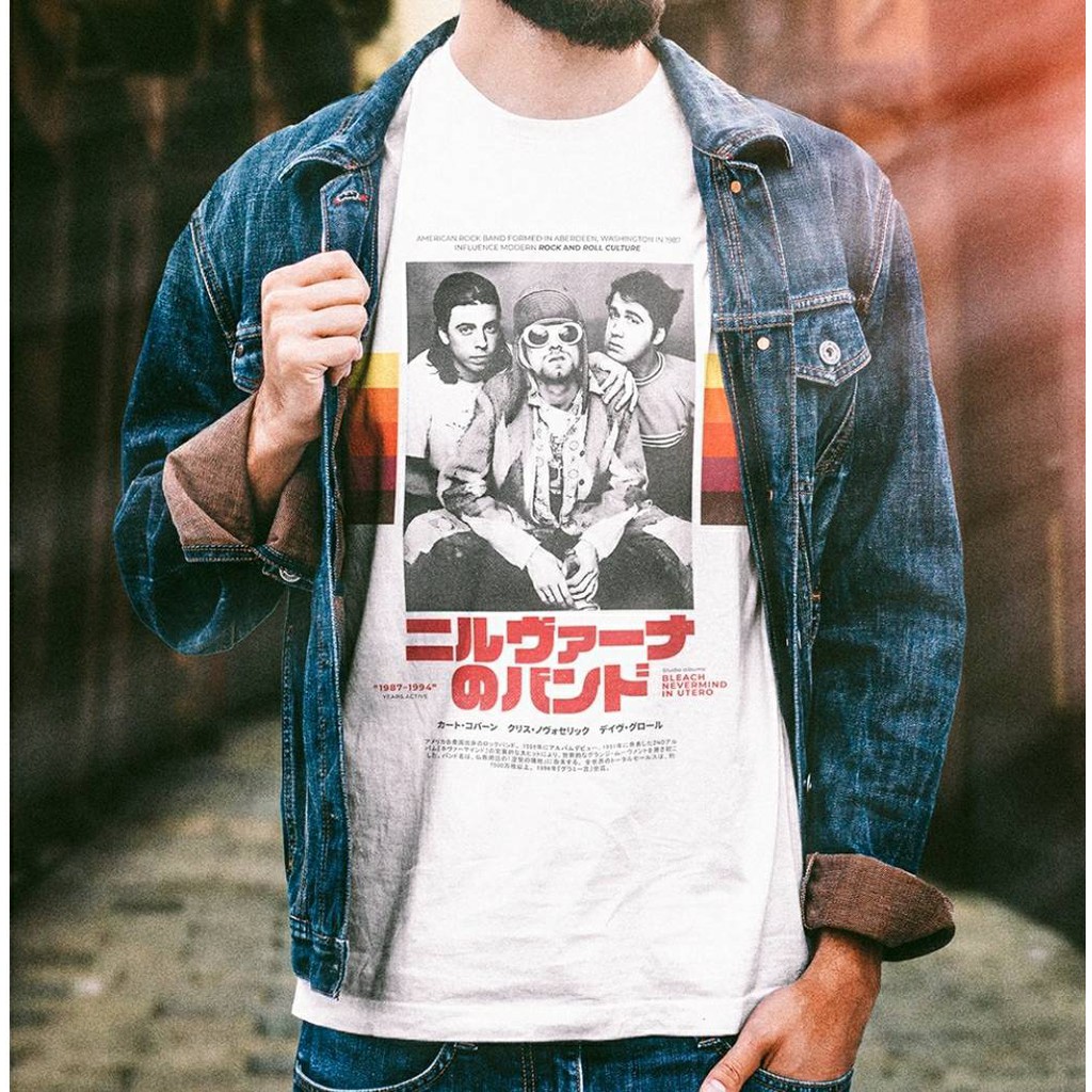 เสื้อยืด คอกลม Oldskull EXPRESS No.169 (ニルヴァーナ  LEGEND BAND)