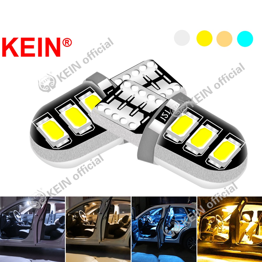 Kein 2PCS ซิลิโคน T10 W5W หลอดไฟ Led ภายในรถ Park Light โดมตัวบ่งชี้อ่านประตูป้ายทะเบียน Marker ด้านหลังหาง Trunk แผนที่โคมไฟ 6SMD 2835 สัญญาณ Auto รถจักรยานยนต์โคมไฟ