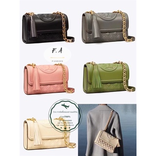 F.A ว่าแท้100% TORY BURCH FLAEMING CONVEERTIBLE  SHOULDER BAG กระเป๋าสายโซ่ กระเป๋าหนังแกะทรงสี่เหลี่ยม สองขนาด 718 719