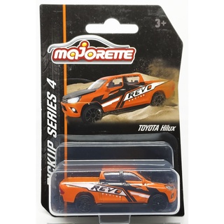 Majorette Toyota Hilux Revo - Series 4 - Orange/Black Color /Wheels D5S /scale 1/58 (3 inches) Long Package