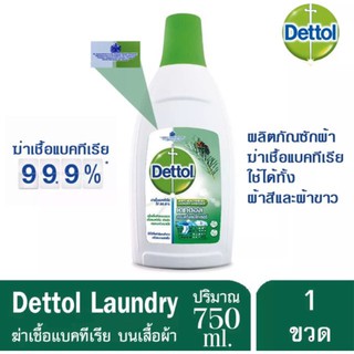 🎁เก็บโค้ดส่วนลดภายในร้าน Dettol เดทตอล ลอนดรี แซนิไทเซอร์ ผลิตภัณฑ์ฆ่าเชื้อแบคทีเรียสำหรับเสื้อผ้า ขนาด750มล1ขวด