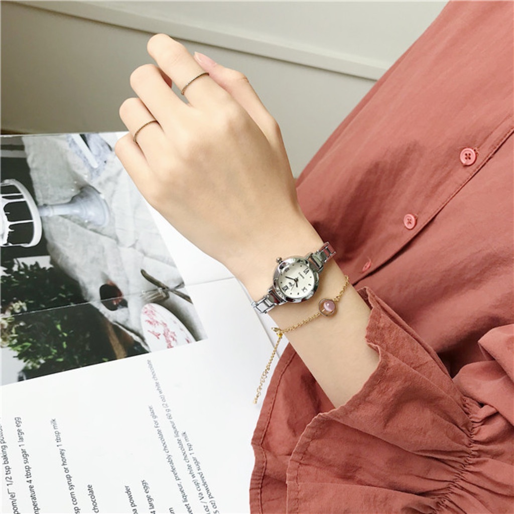 นาฬิกาข้อมือ สายสแตนเลส แฟชั่นสําหรับผู้หญิง