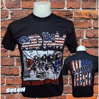 เสื้อวง SKID ROW แขนสั้น ไม่มีตะเข็บข้าง คอฟิต ป้ายUSA เสื้อวง เสื้อผู้ชาย เสื้อทัวร์ วงร็อคคต่างประเทศ