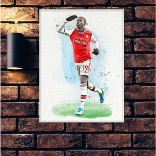 โปสเตอร์ ผ้าแคนวาส นิโคลัส เปเป้ ทีมอาร์เซนอล Nicolas Pepe Arsenal ภาพวาด ศิลปะ นักบอล นักฟุตบอล