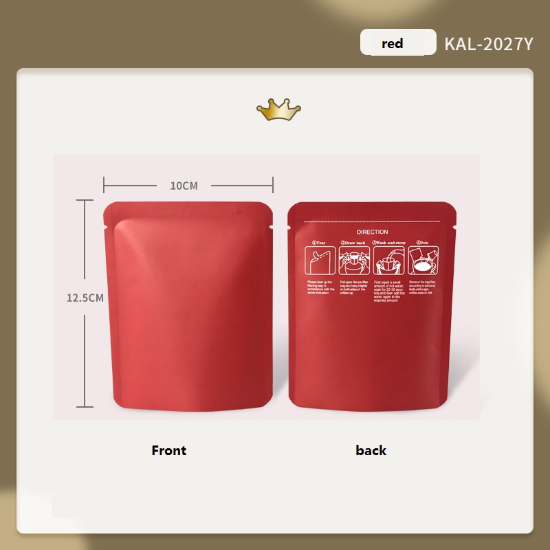 100 ชิ้นพิมพ์/ธรรมดาคราฟท์กาแฟหยดถุงบรรจุภัณฑ์