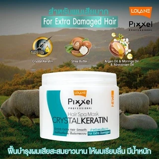 🐟เคราติน ขนแกะ โลแลน Lolane Pixxel Hair Spa Mask CRYSTAL KERATIN ผมนุ่มสลวย เงางาม สูตรบำรุง ผมทำสี, ผมแห้งเสียมาก