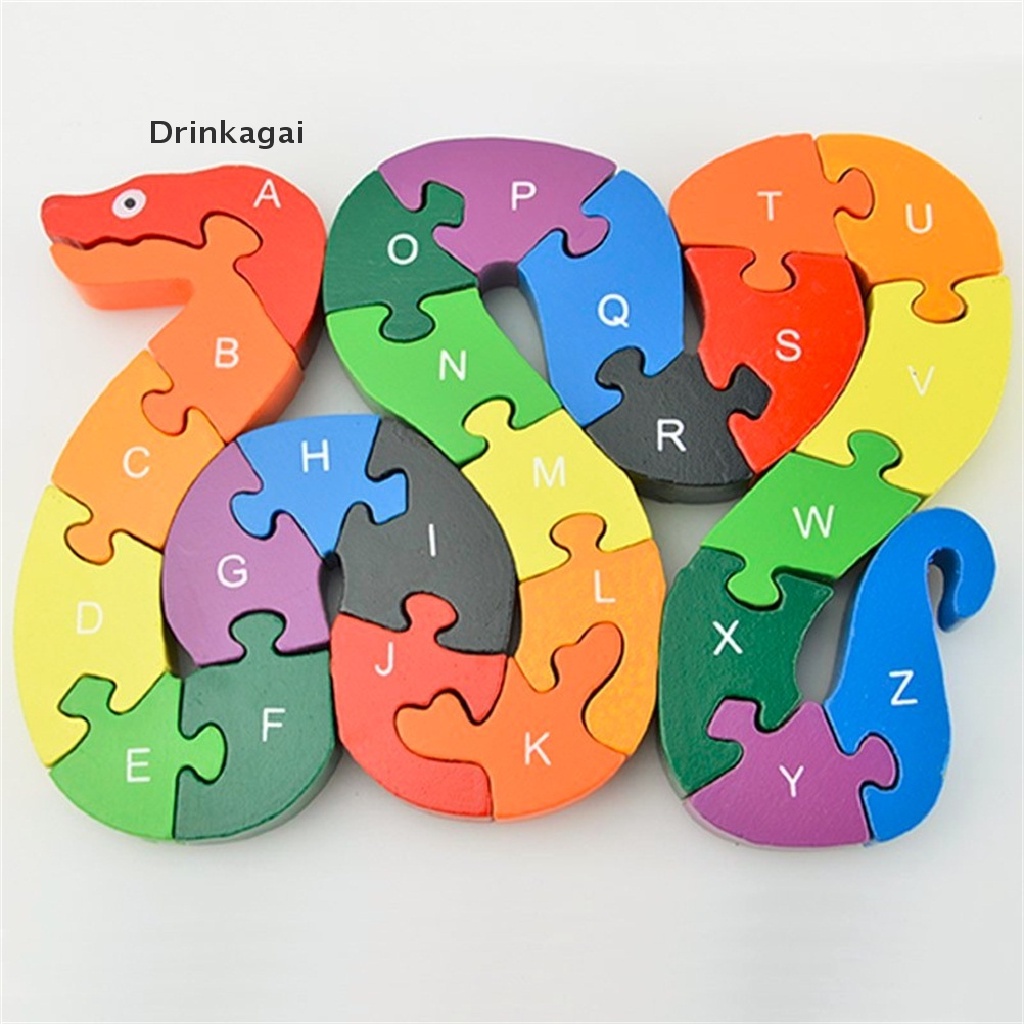 [Dri] 26pcs Alphabet Wooden Puzzle Jigsaw Kids Number Block Preschool