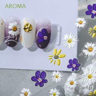 Aroma สติกเกอร์ ลายการ์ตูนหมีพูห์ 5D มีกาวในตัว สําหรับติดตกแต่งเล็บ DIY