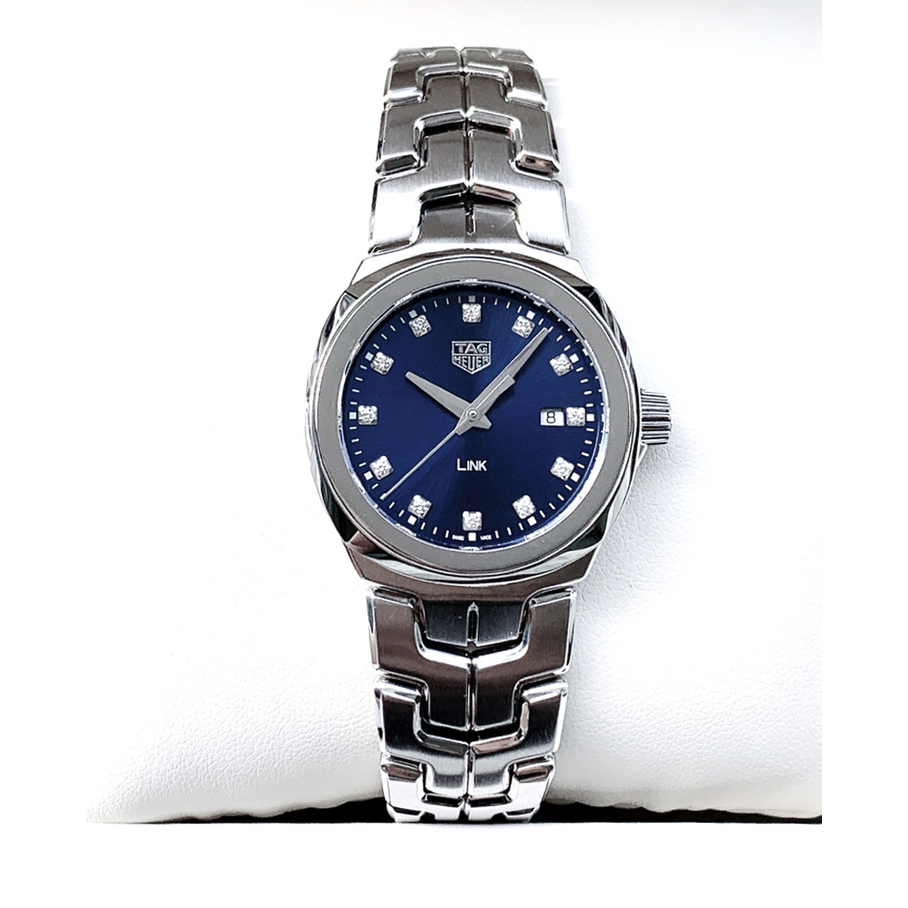 **Used : Tag Heuer Link lady 32 mm. 12 Diamonds  Navy Blue Dial