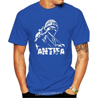 เสื้อยืดผ้าฝ้ายพิมพ์ลายขายดี เสื้อยืดแขนสั้นลําลอง คอกลม พิมพ์ลาย antifa swasticka fight back slingshot ขนาดเล็ก -5XL แฟ