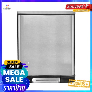 ถังขยะเหยียบ ACCO SOFT CLOSED EK1768MT ขนาด 12L สีเงินSQUARE DUSTBIN PEDAL ACCO EK1768MT SOFT CLOSED 12L SILVER