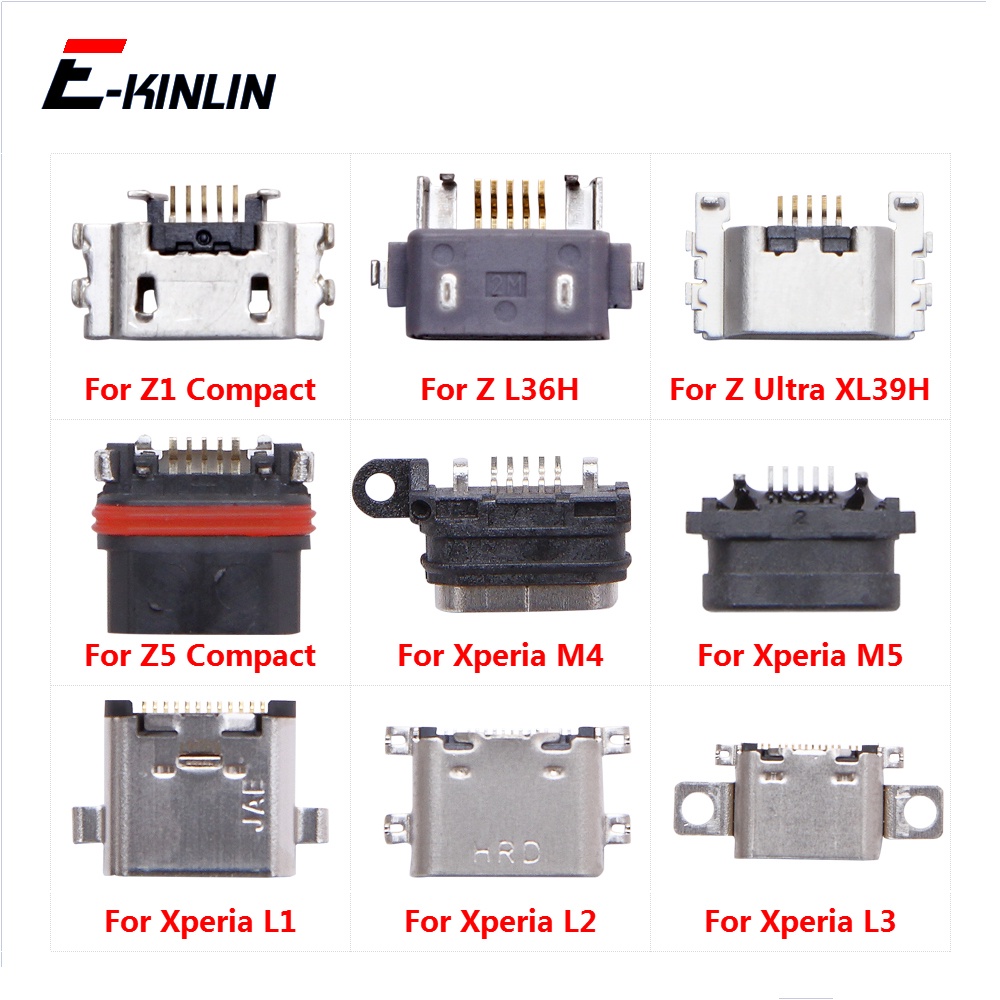 USB แจ็คเชื่อมต่อซ็อกเก็ตสําหรับ Sony Xperia L1 L2 L3 M5 M4 Z Ultra Z5 พรีเมี่ยม Z1 ขนาดกะทัดรัด Z3 