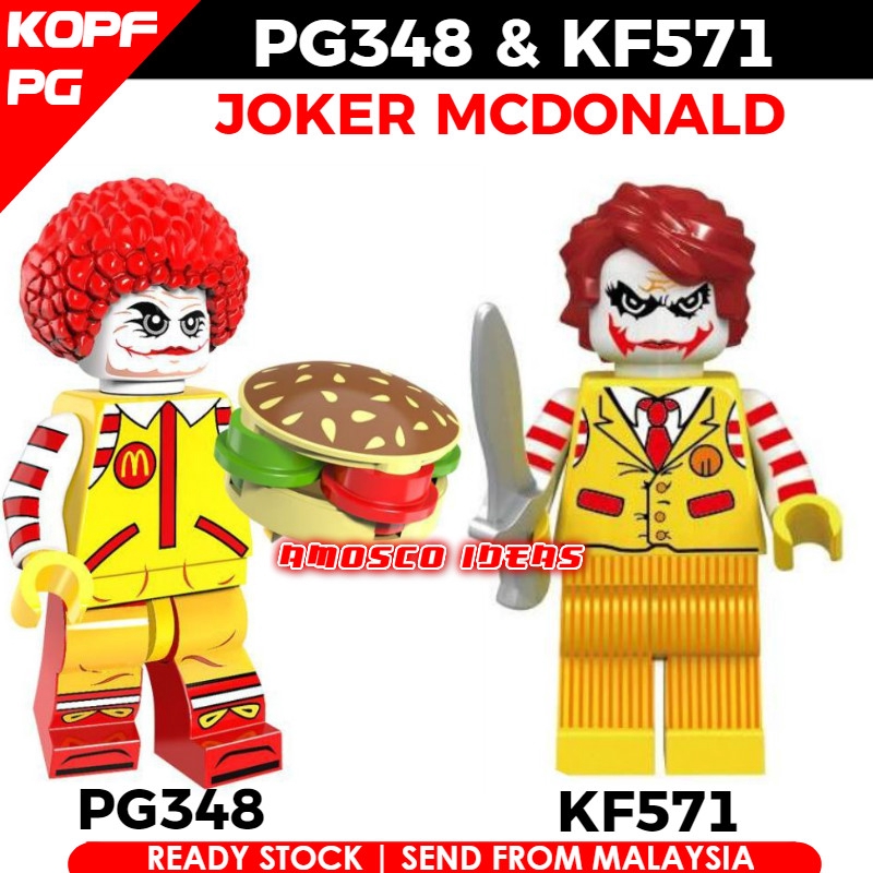 PG348 & KF571 JOKER MCDONALD Mcdonald Crown Minifigure Joker MCD