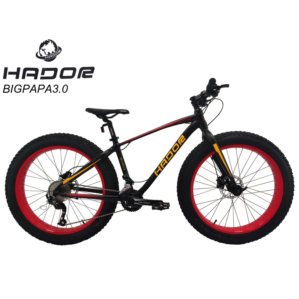 รถจักรยานล้อโต HADOR BIGPAPA3.0 เฟรมอลู ล้อ26" เกียร์ SHIMANO ALTUS 18 สปีด ดิสเบรคน้ำมัน X-SPARK ล้อ 26x4.0 นิ้ว