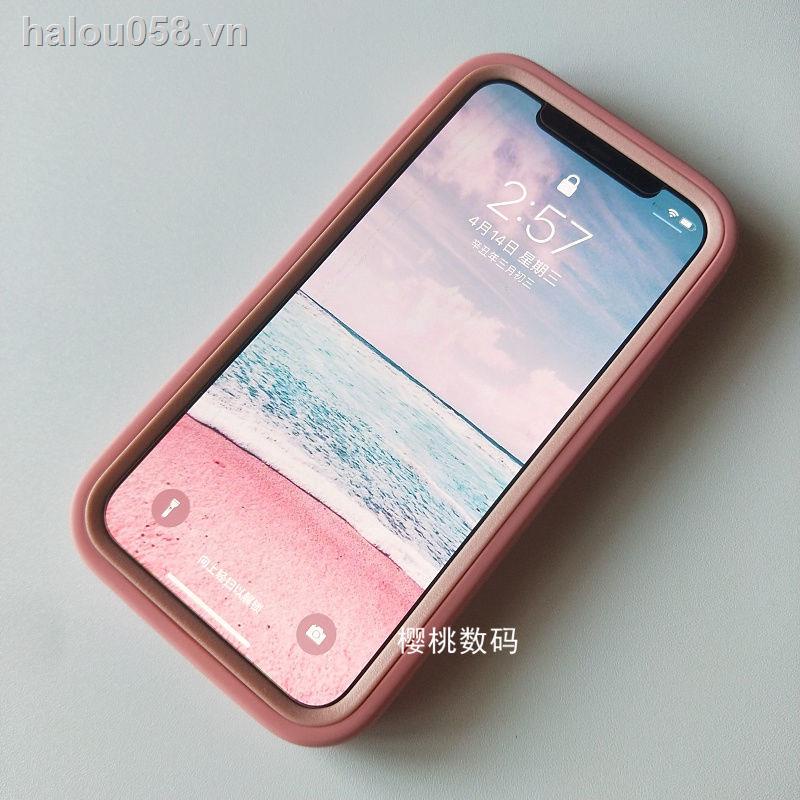 ✆✁❈ เคสไอโฟน แป้งสาวสองชิ้น iPhone12promax เคสโทรศัพท์มือถือ apple x 11 ลายคลื่นบุคลิกภาพ x ซิลิโคน 