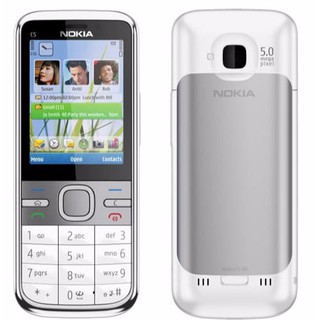 โทรศัพท์มือถือโนเกียปุ่มกด NOKIA C5 (สีขาว)  3G/4G รุ่นใหม่2020  รองรับภาษาไทย