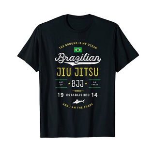 Gildan เสื้อยืด ผ้าฝ้ายแท้ พิมพ์ลายฉลามทะเล Jiu Jitsu ของขวัญ สําหรับ Bjj Jujitsu