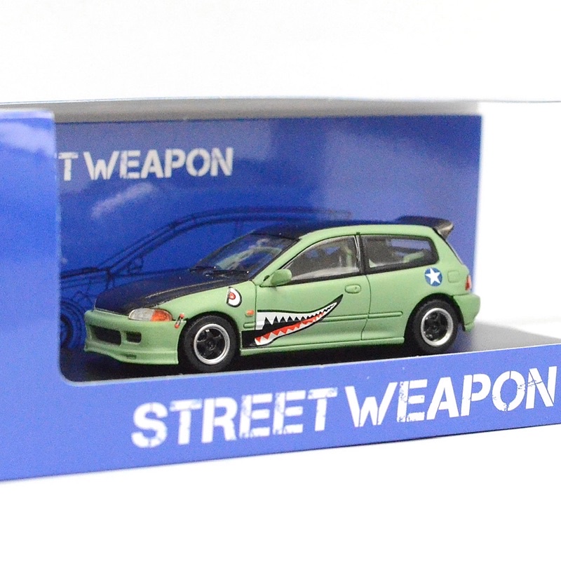 STREET WEAPON 1/64 HONDA EG6 MATT GREEN EDITION