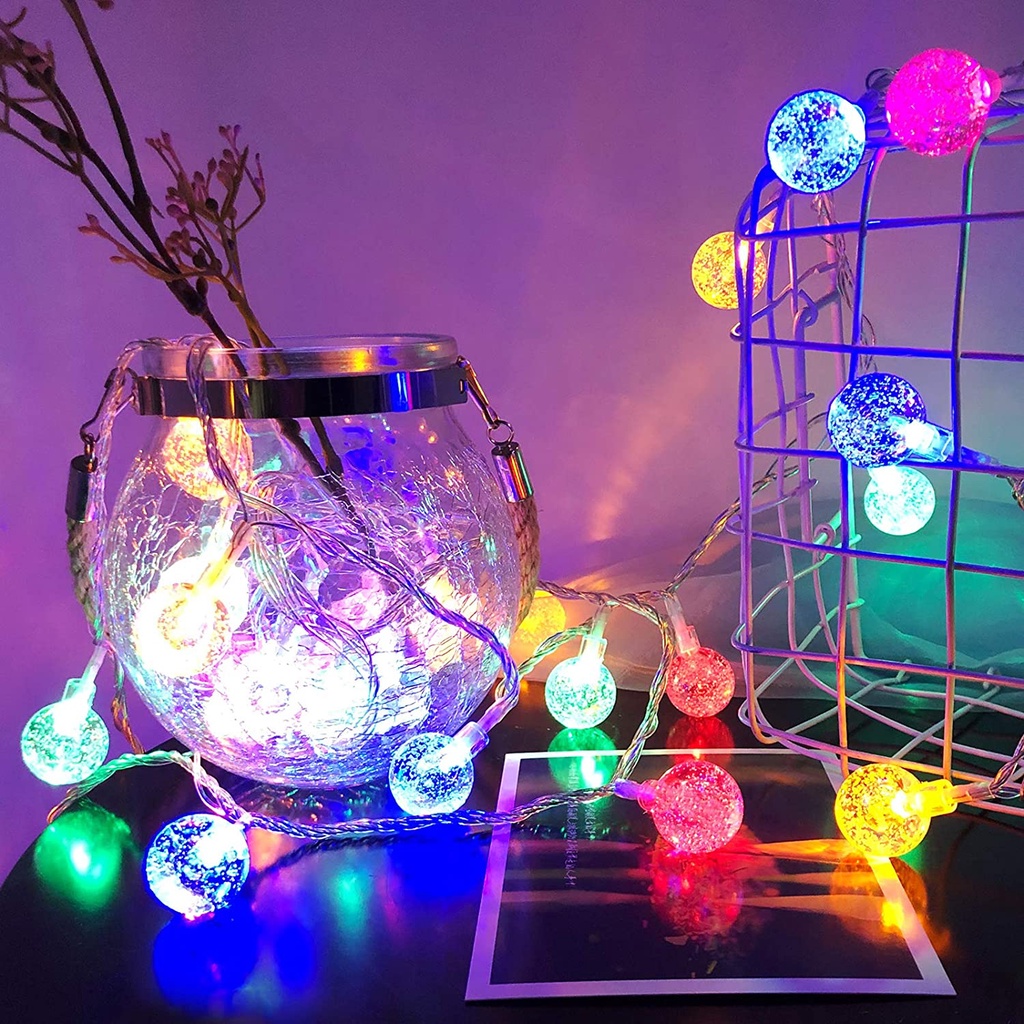 10เมตร100 LEDลูกบอลฟองสตริงไฟ220โวลต์8โหมดกระพริบ,ไฟที่มีสีสัน,ฟองคริสตัลบอลการสร้างแบบจำลองไฟ,ไฟนางฟ้า,ไฟคริสต์มาส