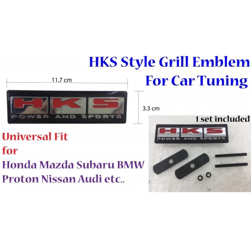 Car 3D Alloy Metal Grill Emblem for Universal Car HKS Logo New