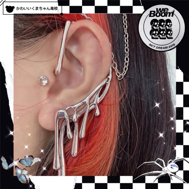 Sale ต่างหูรูปโลหะละลาย Metal Melt Gothic Earring พร้อมส่ง