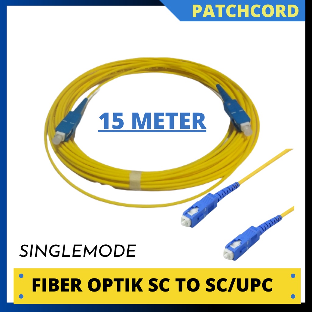 PATCHCORD FIBER OPTIC 15 เมตร SC UPC SC UPC SM SP 2.0 มม. SIMPLEX LSZH