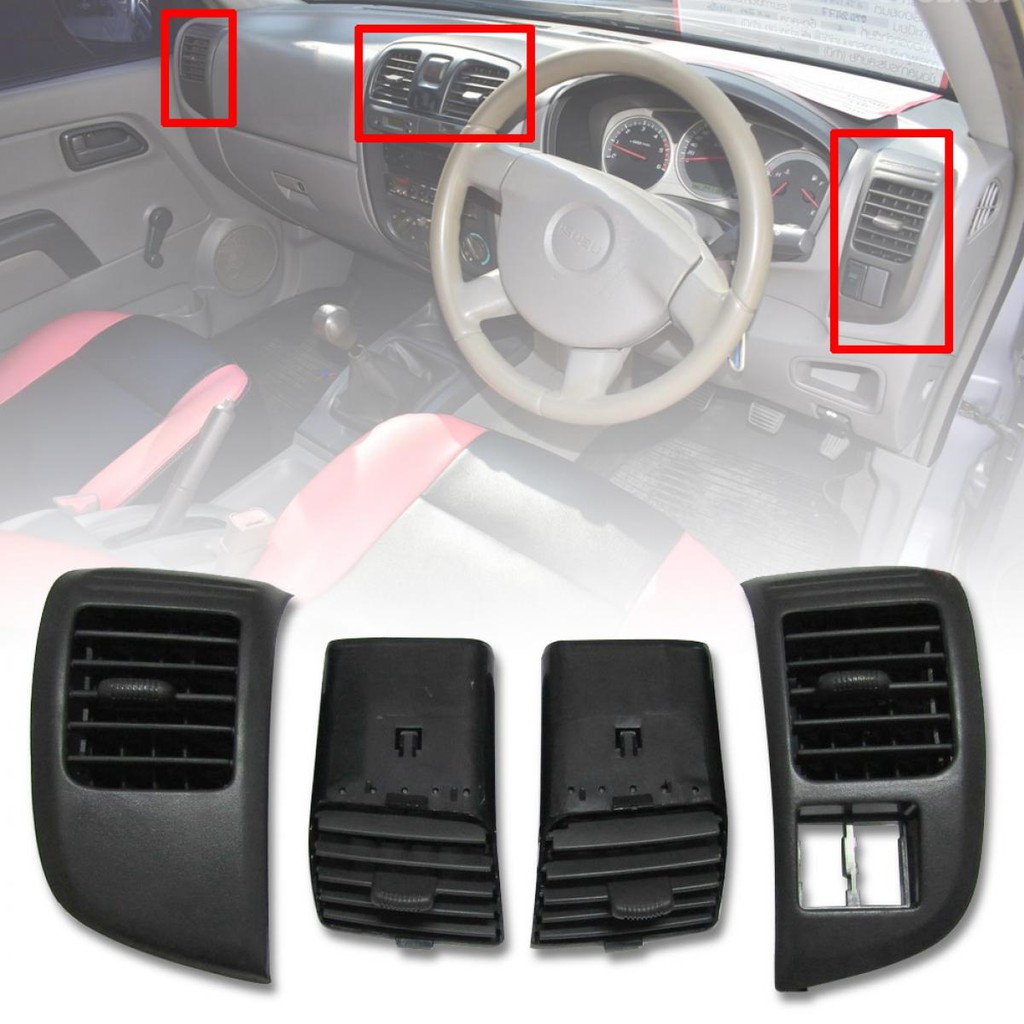 ชุดช่องปรับอากาศ ชุดช่องแอร์ ISUZU DMAX ดีแม็กซ์ ช่องแอร์ ช่องปรับแอร์ ช่องลมแอร์ 2002-2006 สี ดำด้า