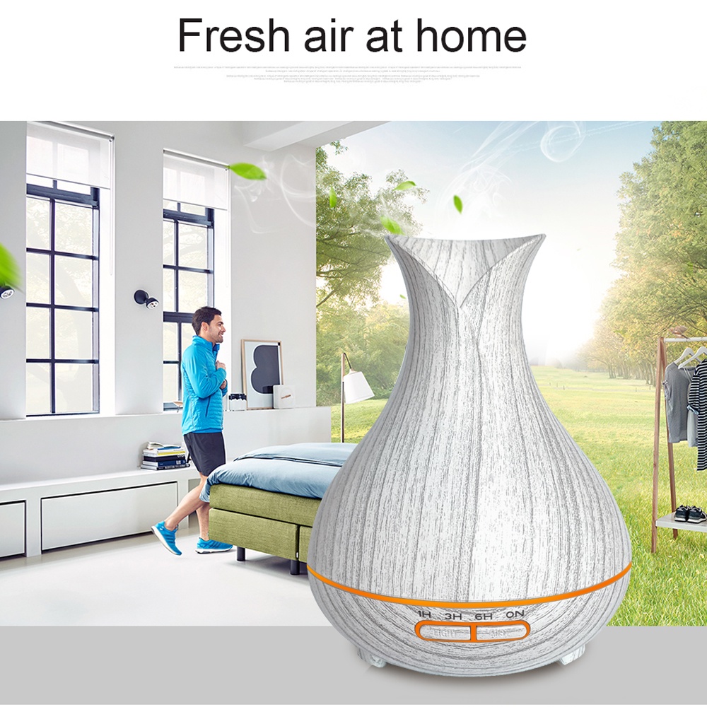 สีขาวมาใหม่ มีรีโมท เครื่องพ่นไอน้ำอโรม่า เพิ่มความชื้น เครื่องพ่นน้ำมันหอมระเหย จุ400 ml. Aroma Diffuserควันเยอะ ราคา ถูกที่สุด ดีลบีเคเค แกลเลอรีภาพที่ 3