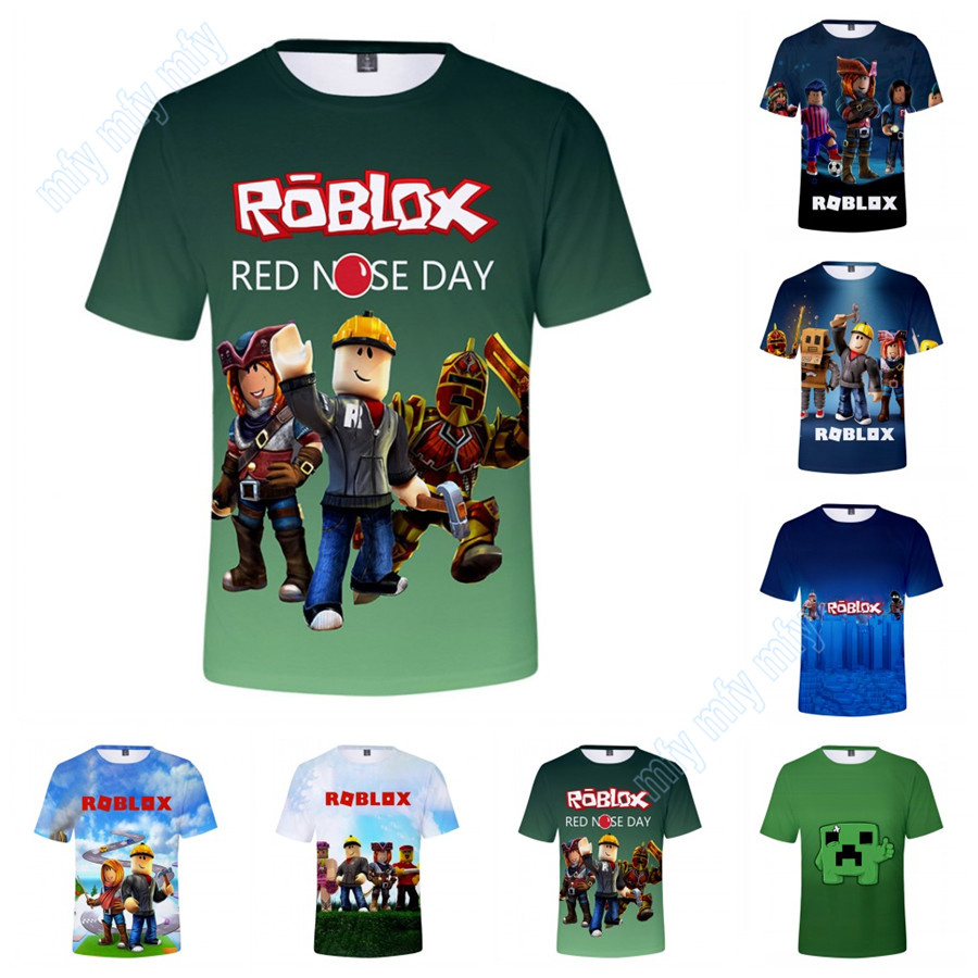 เสื้อยืดพิมพ์ลายการ์ตูน Game Roblox ลําลองสําหรับเด็ก