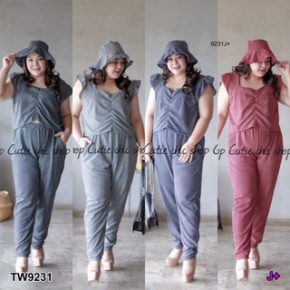 👗Pfashion [ส่งไว!!🚛] P9231 Set # Bigsize เสื้อ + กางเกงขายาว + หมวก  Set # Bigsize shirt + pants + hat