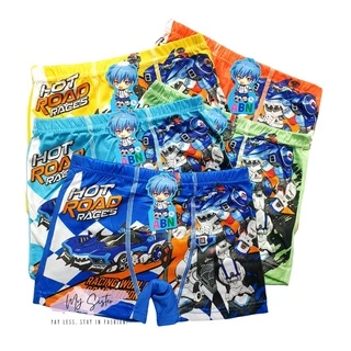 กางเกงในเด็กผู้ชาย แบบมีขา ยกแพค 10 ตัว 1 ลาย คละสี ผ้าสเปนเด็กซ์ สีสดใส น่ารัก ใส่สบาย 2-12 ขวบ 6-32 กก.