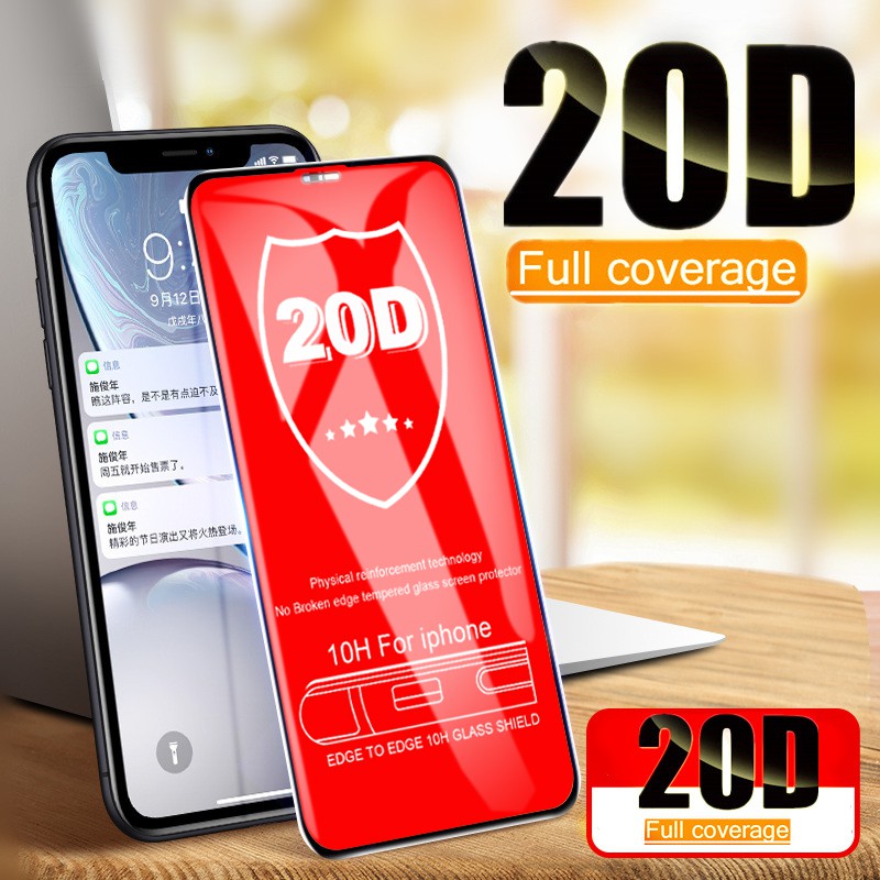 20d ขอบโค้งคลุมทั้งหมดกระจกป้องกันสําหรับ iPhone 7 8 14 15 16 Plus XR XS max 11 12 13 pro max 14 15 16 pro max