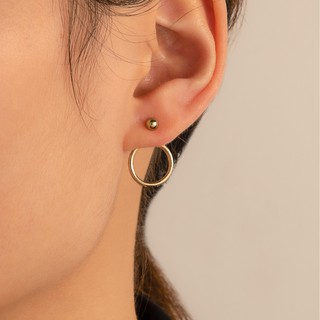 round double stud earring  ต่างหูวงกลม