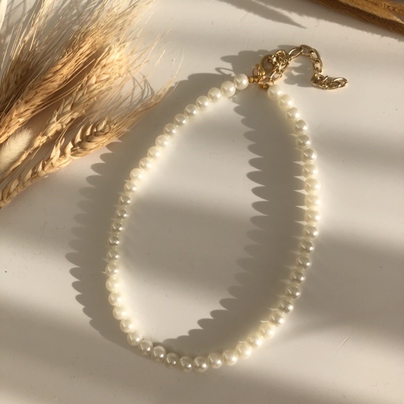 [KMM001] ASB - PEARL NECKLACE / Jessica PEARL Necklace Vintage Simple Model Necklace