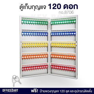 ตู้กุญแจ ตู้เก็บกุญแจ 120 ชุด (พร้อมป้ายพวงกุญแจ) รุ่น 8706 สีขาว (1 ตู้) ตู้พวงกุญแจ ตู้ใส่กุญแจ ที่แขวนกุญแจ