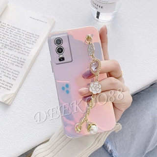 เคสโทรศัพท์ซิลิโคน TPU แบบนิ่ม ไล่โทนสีม่วง กันกระแทก สําหรับ VIVO Y76 5G Y76