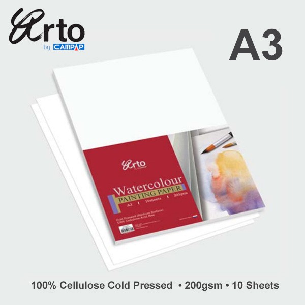 กระดาษสีน้ํา Arto A3 200แกรม - เซลลูโลส