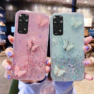 พร้อมส่ง เคสโทรศัพท์มือถือ tpu นิ่ม ลายผีเสื้อ ท้องฟ้ากลางคืน หรูหรา สําหรับ  Redmi Note 11 11S 11PRO 5G