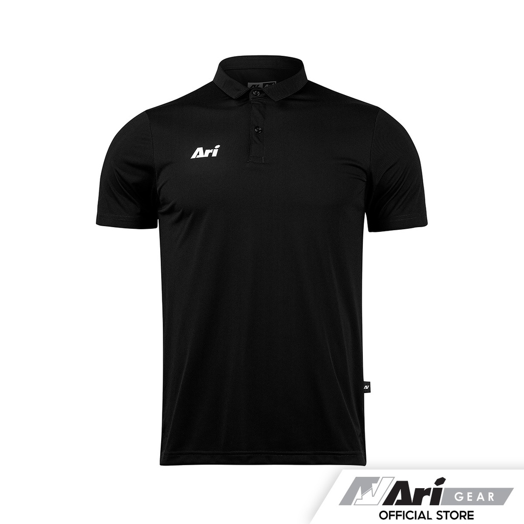 ARI CLASSIC BREATHABLE POLO - MIDNIGHT BLACK/WHITE เสื้อโปโล อาริ Breathable สีดำ