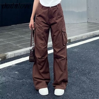 DaDulove💕 The New Insh Korean Version of the Trend Loose Wide-leg High-waisted Wide-leg Pants Brown Jeans Overalls