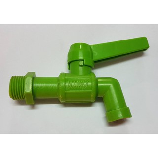 ก๊อกบอล พลาสติก PVC อย่างดี ด้ามอิตาลี่  ขนาด 1/2 นิ้ว (เขียวเข้ม)