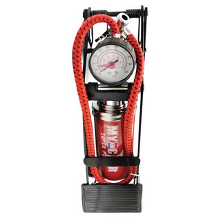 🔥สินค้าขายดี!! มายคาร์ เครื่องปั๊มลมท่อเดี่ยว สีแดง MY CARR Single Barrel Foot Pump Red Color