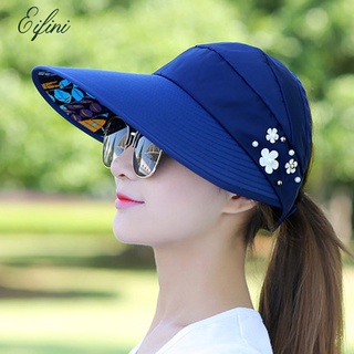 E.ifini หมวกกันแดดสวยๆ หมวกแก๊ปผูหญิง เหมาะสำหรับการเดินทางกลางแจ้ง ป้องกันแสงแดด